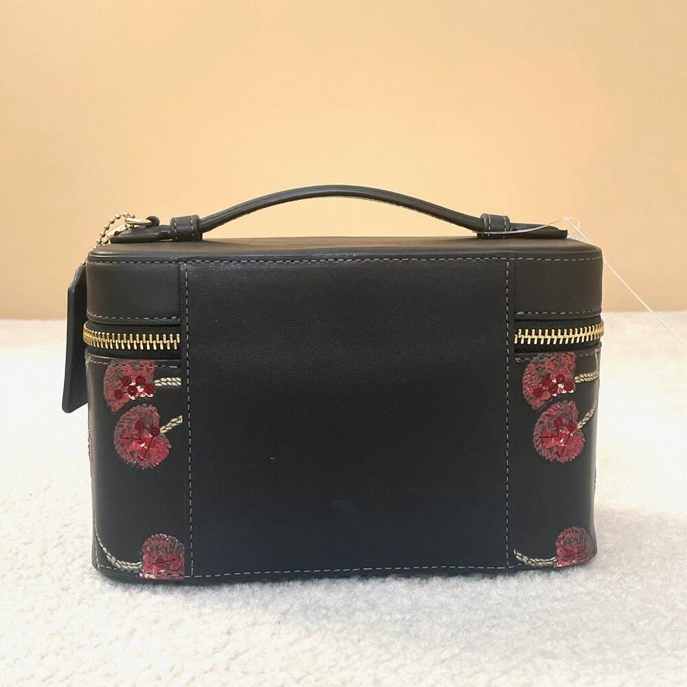 Coach CDC13 Black Cherry Print Cosmetic Makeup Travel Case - Picture 4 of 13